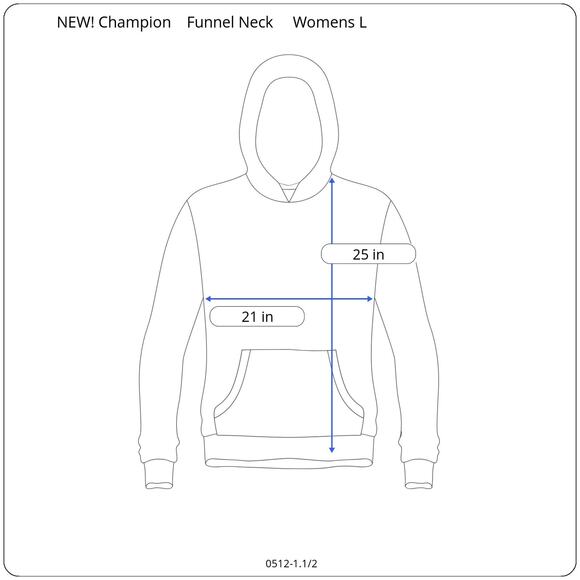 Champion Powerblend Fleece Funnel Hoodie Womens M Gray Classic Script Logo - Picture 7 of 7